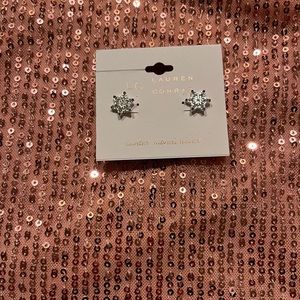 Lc Lauren Conrad silver snowflake earrings